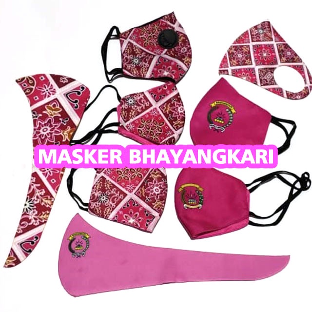 MASKER BHAYANGKARI SCUBA EARLOOP TALI OLGA MASKER BATIK BHAYANGKARI PSO BHAYANGKARI