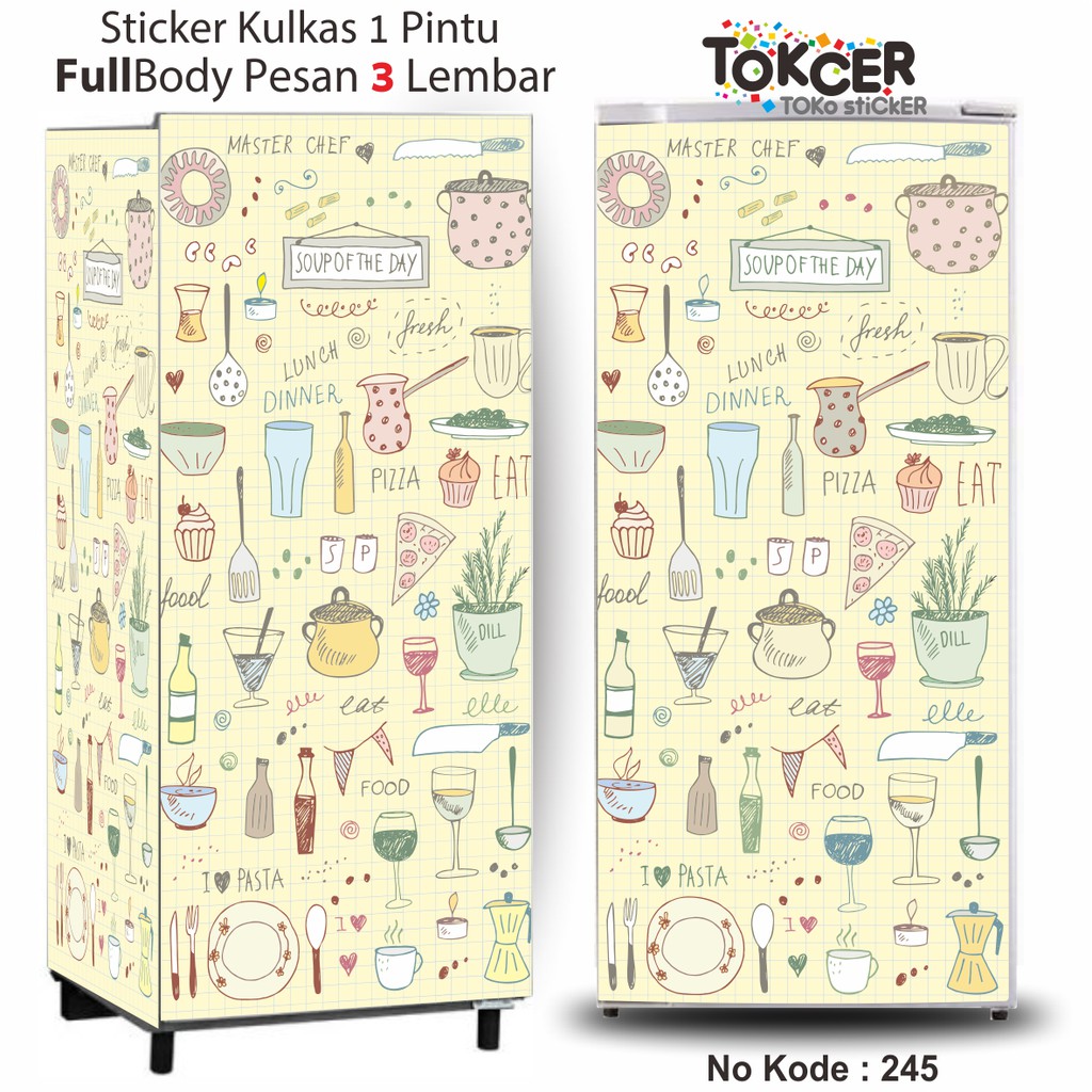 Stiker Kulkas 1  Pintu atau 2 Pintu MasterChef Shabby