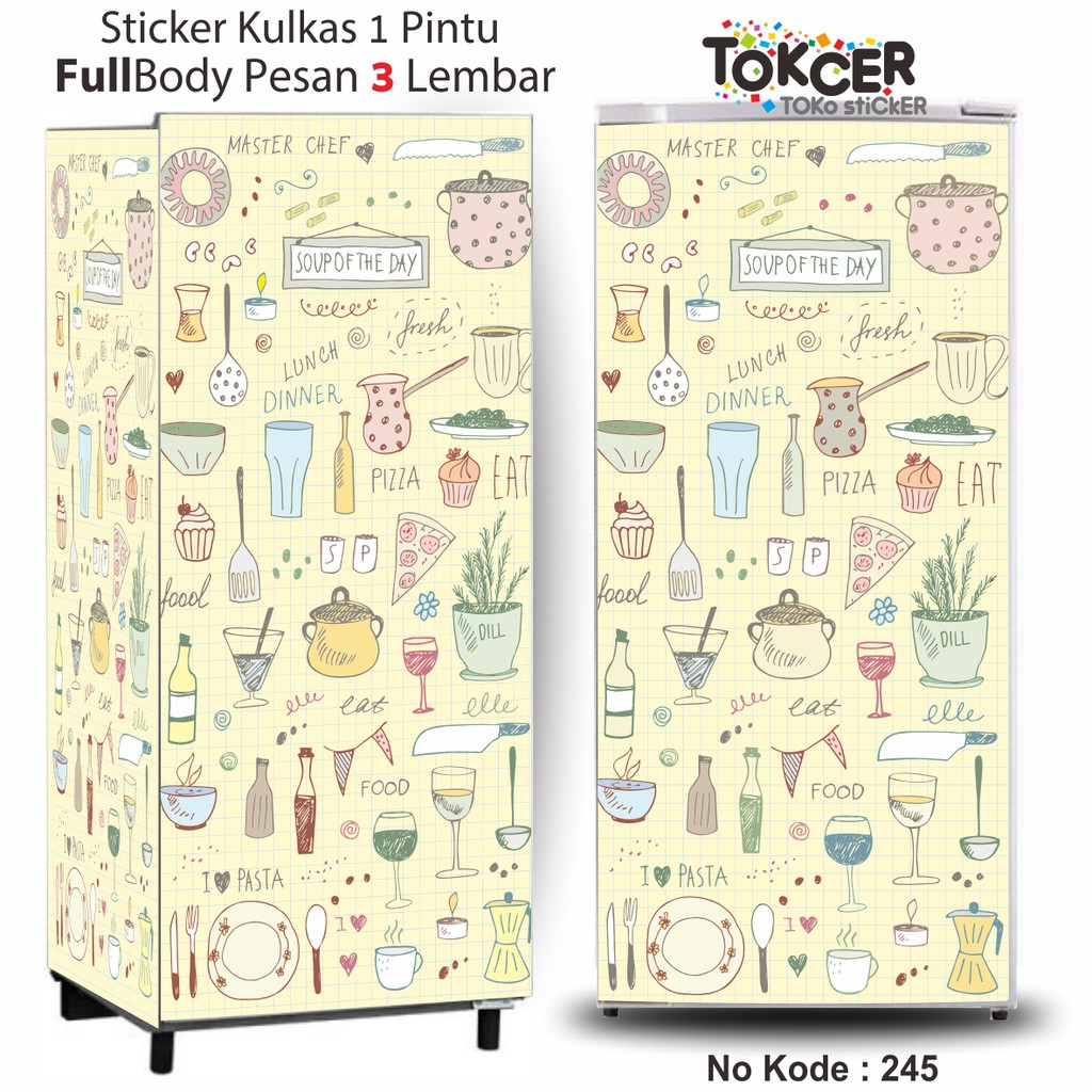 Stiker Kulkas 1  Pintu MasterChef Shabby