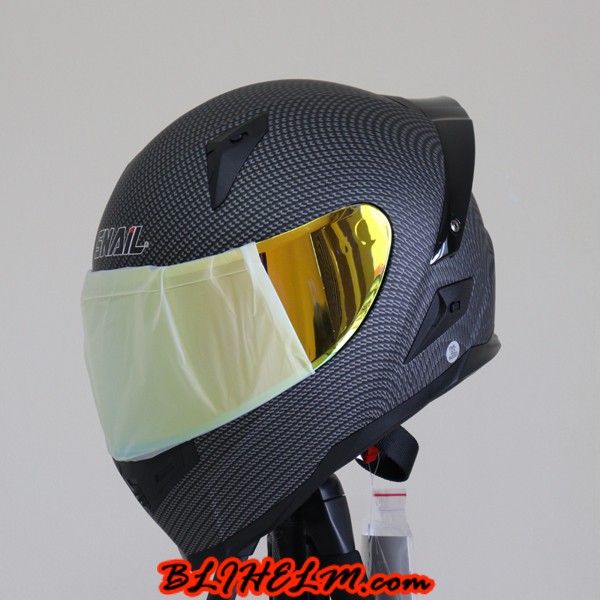 HELM SNAIL FFS1 CARBON DOFF VISOR GOLD FULL FACE HELMET