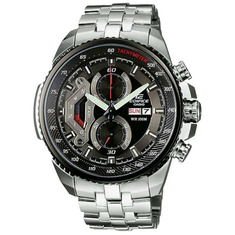 Jam Tangan Pria Casio Edifice EF558 / EF 558  Silver Chrono Aktif