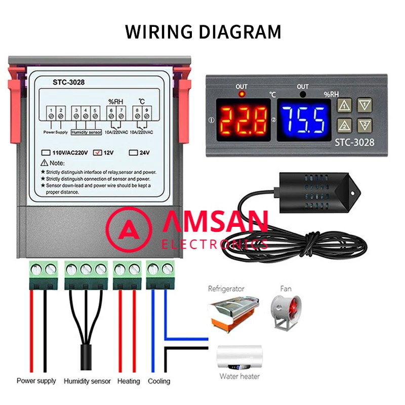 STC 3028 Temperatur Humidity Controller 220 Termostat hygrostat 220V