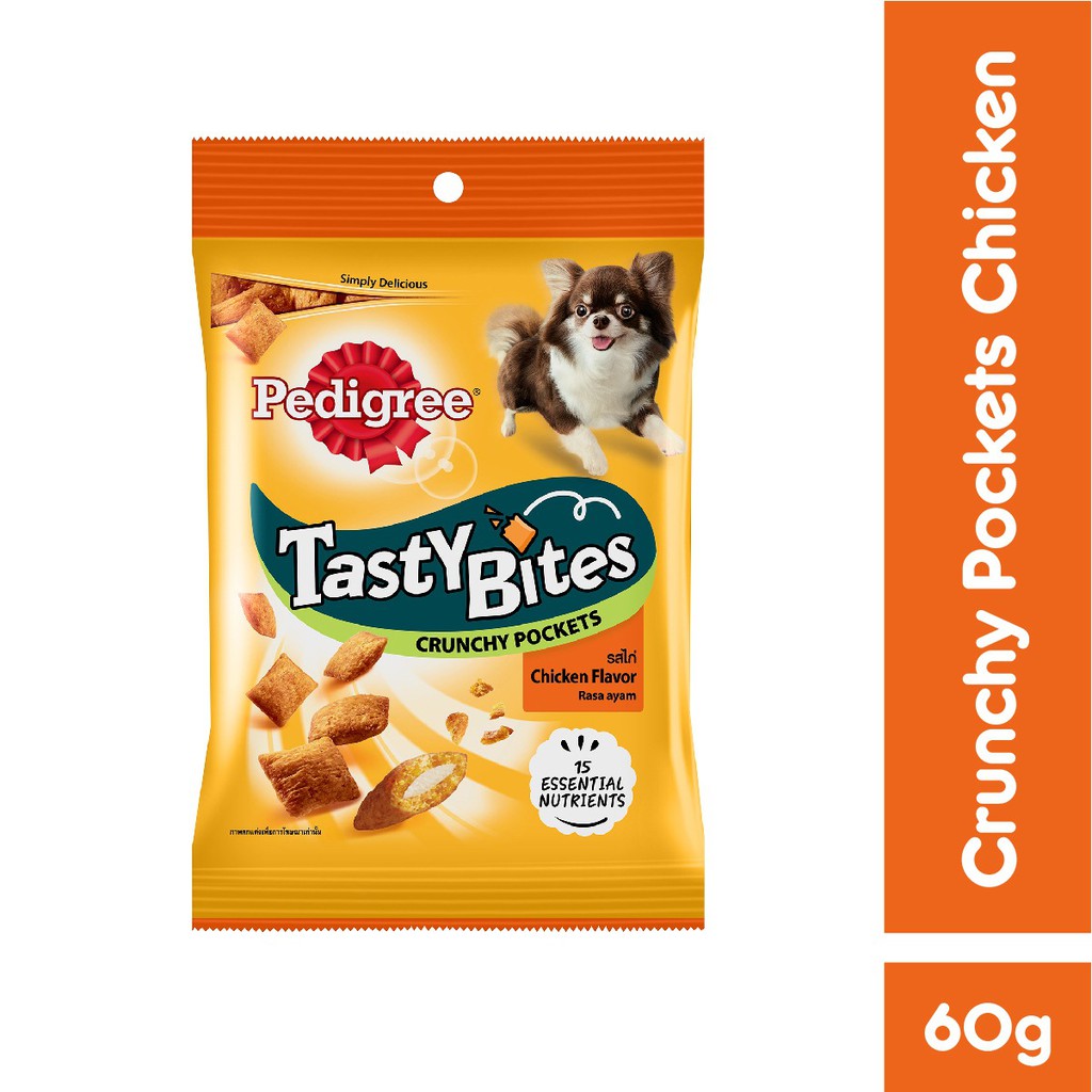 PEDIGREE® Snack Anjing Tasty Bites rasa Chicken (2 pcs) & Milk (1 pc) 60gr-1