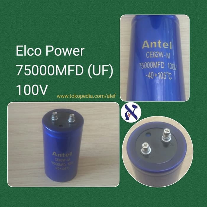 Elco Power 75000 MFD 100V Capasitor kapasitor 75000 uf