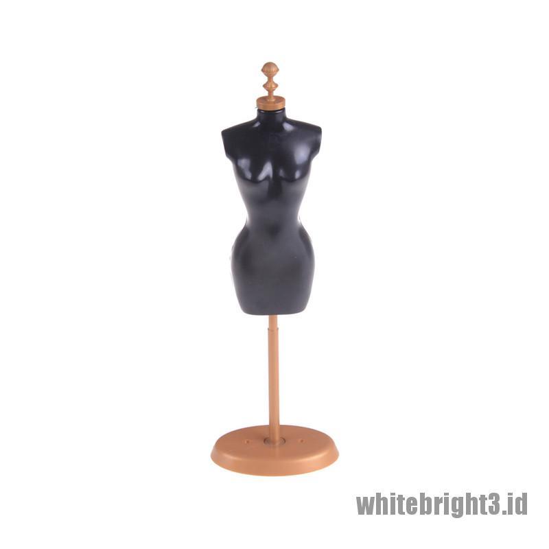 (white3) Stand Manekin Warna Hitam Untuk Display Dress Boneka