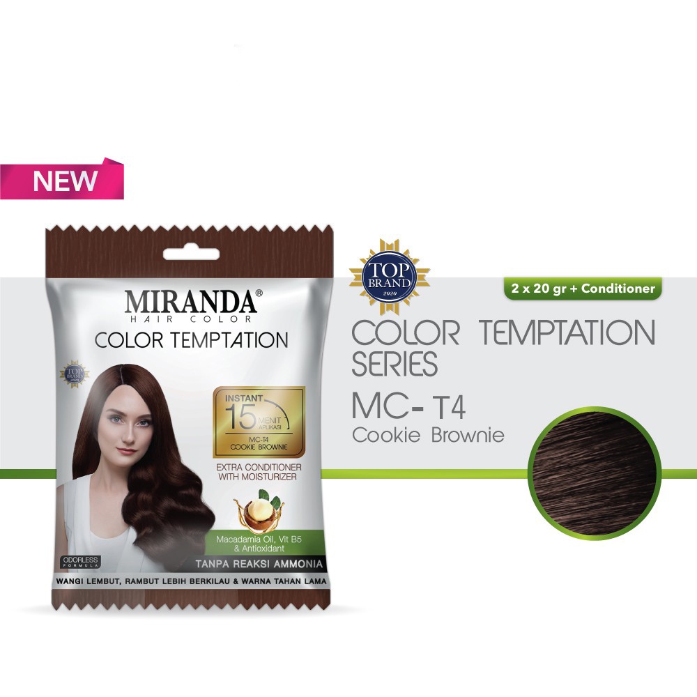 MIRANDA Hair Color Temptation 20ml (Cat Pewarna Rambut Sachet Instan 15 Menit) Pewarna / Semir Rambut