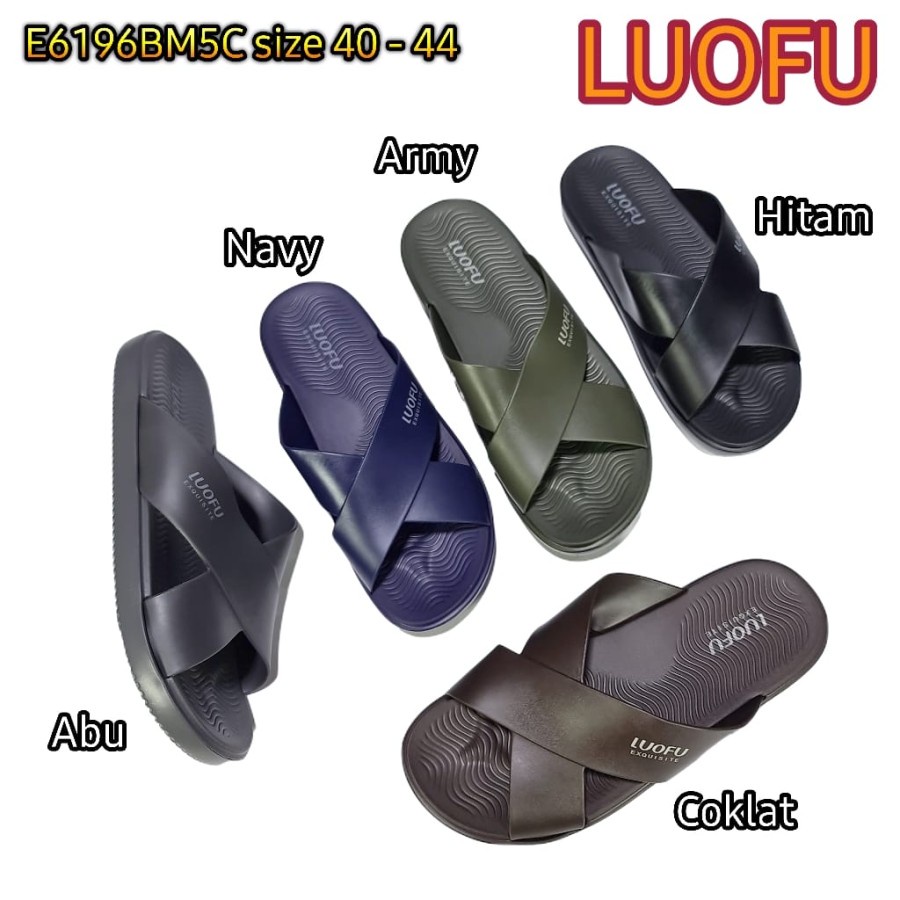 jelly sandal pria silang luofu cowok karet selop import E6196BM5C