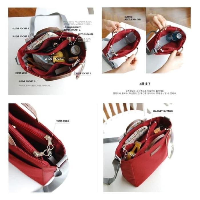 Travelmate Premium Korean multi compartment picks bag / Tas selempang / jinjing