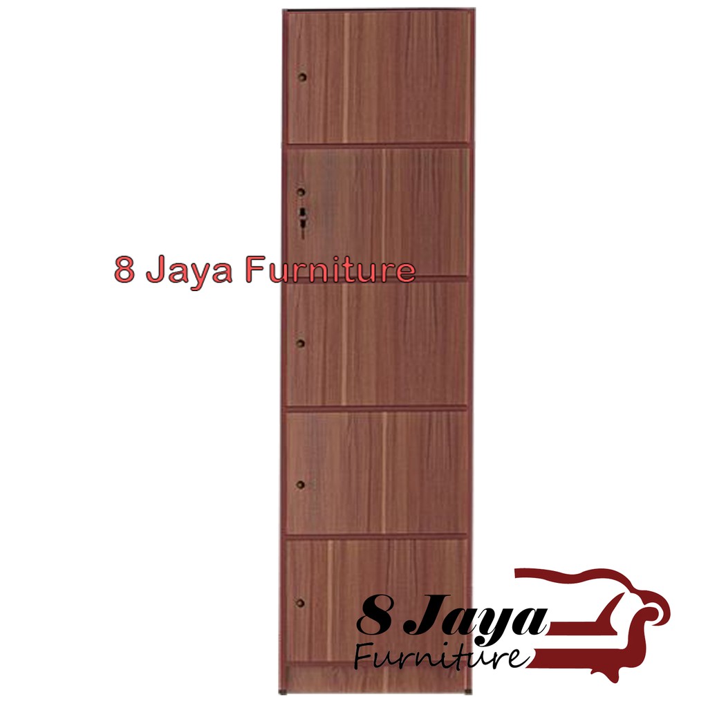 Rak Buku Susun Lemari Dokumen BIGPANEL 5 Pintu Kayu Jati Kunci Serbaguna Pakaian Kuat Anti Rayap