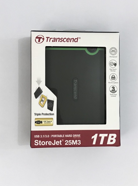 TRANSCEND HDD STOREJET 25M3 4TB 1TB 2TB  -HD Hardisk external eksternal antishock 2.5”