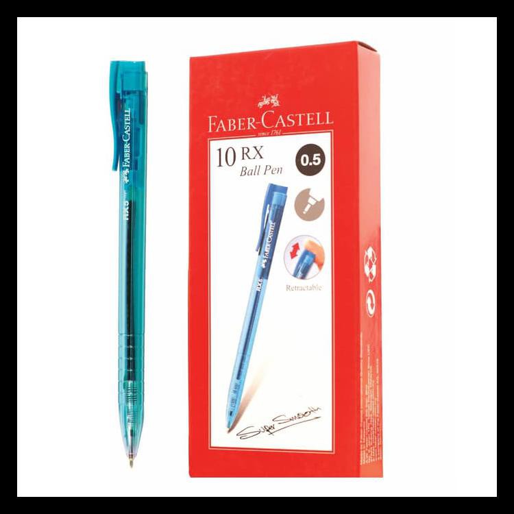 

Terlaris Ballpoint Faber-Castell Rx 0.5Mm Tinta Hitam, Barrel Cyan-1 Box 10 Pcs Terjamin