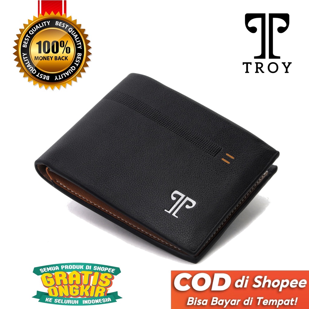 TOKOKOE - Dompet Pria Bahan Kulit Vegan Original model Lipat dengan Kotak Original - Troy - Pold