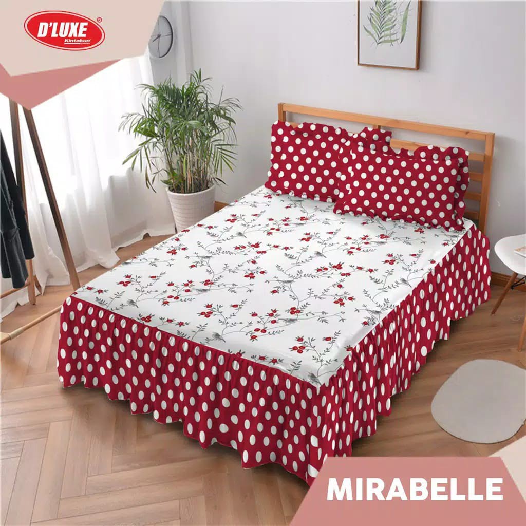 Kintakun D'luxe 3D - Sprei Rumbai 160/180 Queen King Set Motif Mirabelle Mirabele Bunga Flower Daun 