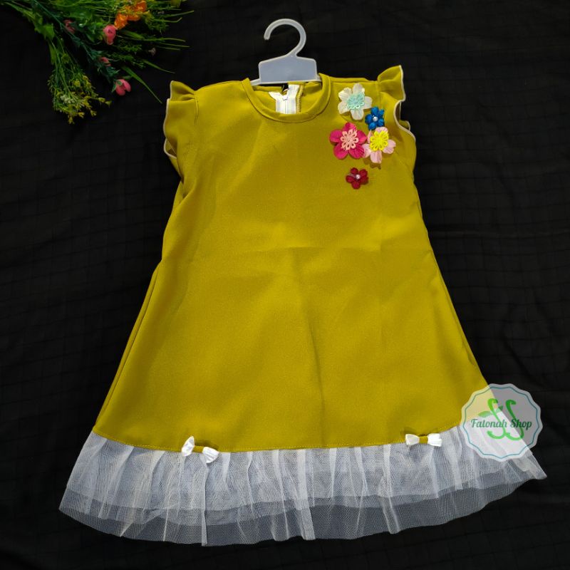 Dress anak usia pakai 1 2 tahun gauna anak cewek tutu baju pesta anak cewek ( dress diamond polos)