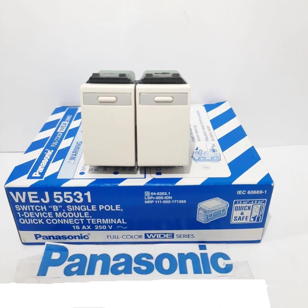 Panasonic Saklar Tunggal Engkel 1 Gang WEJ5531 Mata Saklar Kecil 1 Arah Panasonic WEJ 5531