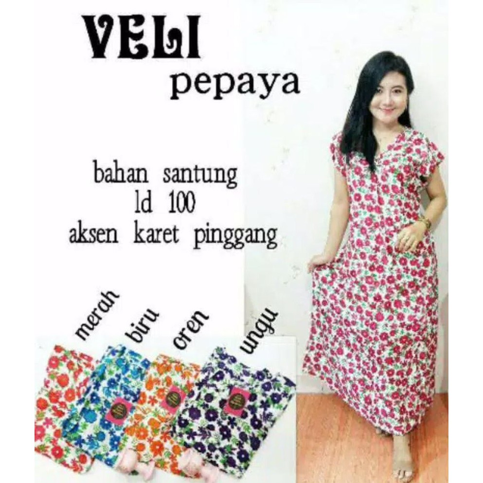 Daster velly pepaya - daster cantik dengan model kekinian baju tidur daster lengan pendek