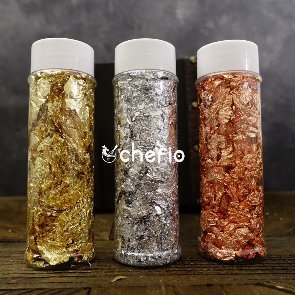 Chefio Edible Flakes Leafs / Dekorasi Cake Kue / Penghias Cake