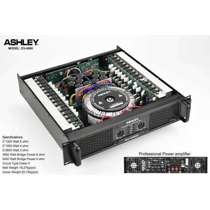 Power Amplifier Ashley Ev4000 Original Ampli 1300Watt ClassH Ev 4000 ( Bayar Ditempat )