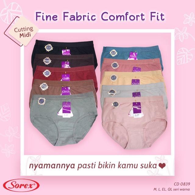 CD SOREX 0839 KATUN - CELANA DALAM SOREX KATUN - CELANA DALAM WANITA SOREX  KATUN / SOREX CD FINE FABRIC COMFORT FIT STRECH 0839 M L EL QL - PAKAIAN DALAM WANITA AKTUN SUPER STRECH - ARA98STORE