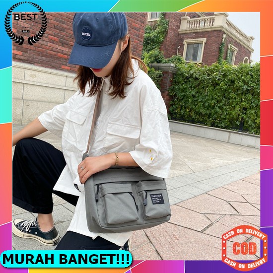 Tas Waistbag Pria Selempang Berkualitas Kecil Waterproof Premium Bermerk S0S7 Simpel Gaul Murah Cod 