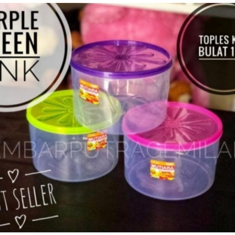 Toples Plastik 1 Liter / Toples kue / Toples permen / Kmp