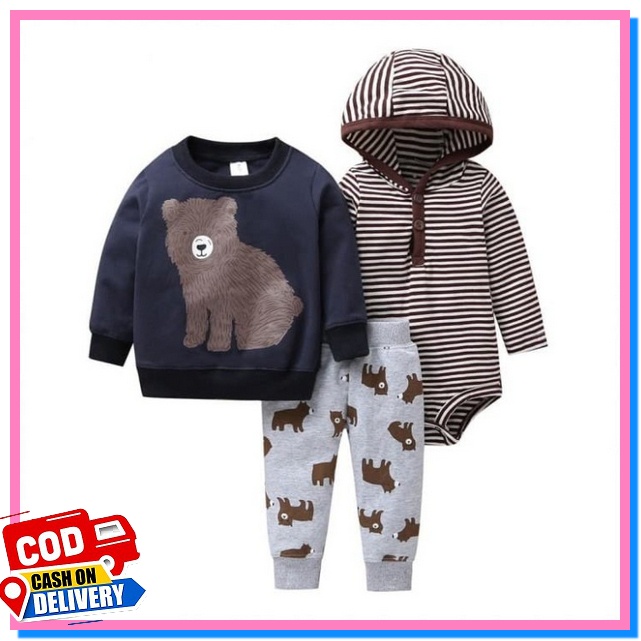 Jaket Bayi Cow Untuk Anak Usia 6 9 12 18 24 bulan 1 2 tahun Topi Telinga H4I4 IMPORT BI - Baby Sweat