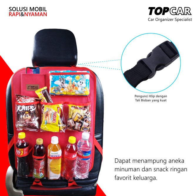 Rak Mobil Tas Aksesoris Mobil Serbaguna Organizer Snack Makanan Ringan Penataan TOPCAR