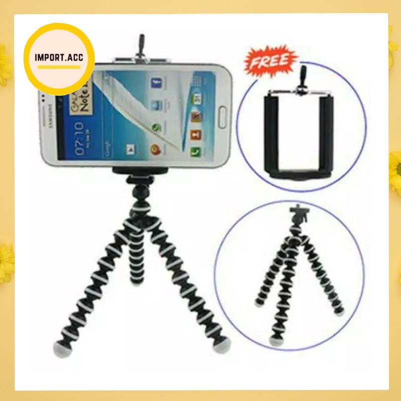 Tripod Gorilla Mini + Holder U | Universal Flexibel Tripod Octopus | Ukuran S M L