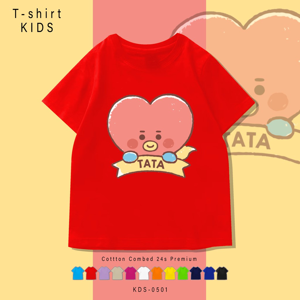 KDS0501 BT21 CUTE NAME / KAOS ANAK-ANAK / BAJU KIDS / BAHAN COMBED 24S PREMIUM