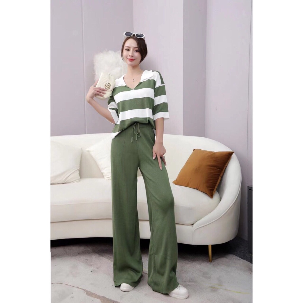 [FG] Relax Stripes Knit Set Top & Pants SET6451-1