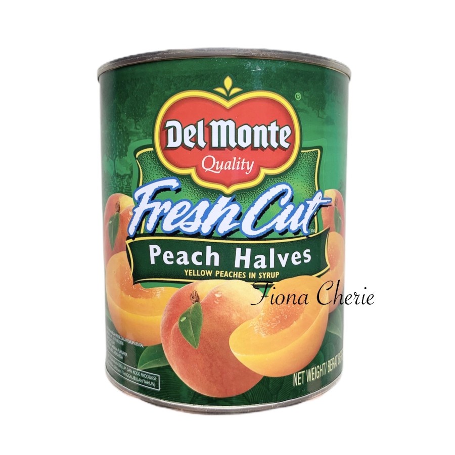 Del Monte Fresh Cut Peach Halves 825 gr / peach kaleng / buah kaleng