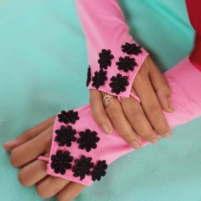 Handsock Renda Flow Hitam / Handsock Cincin Renda / Handsock Ring / Handsock Muslim /Handsock Wanita