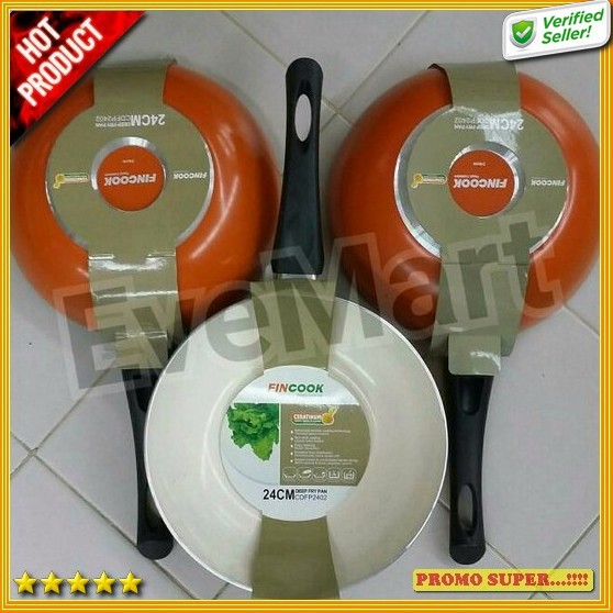 Fincook Deep Fry Pan 24 cm CDFP2402 / Wajan Penggorengan Ceramic R3090