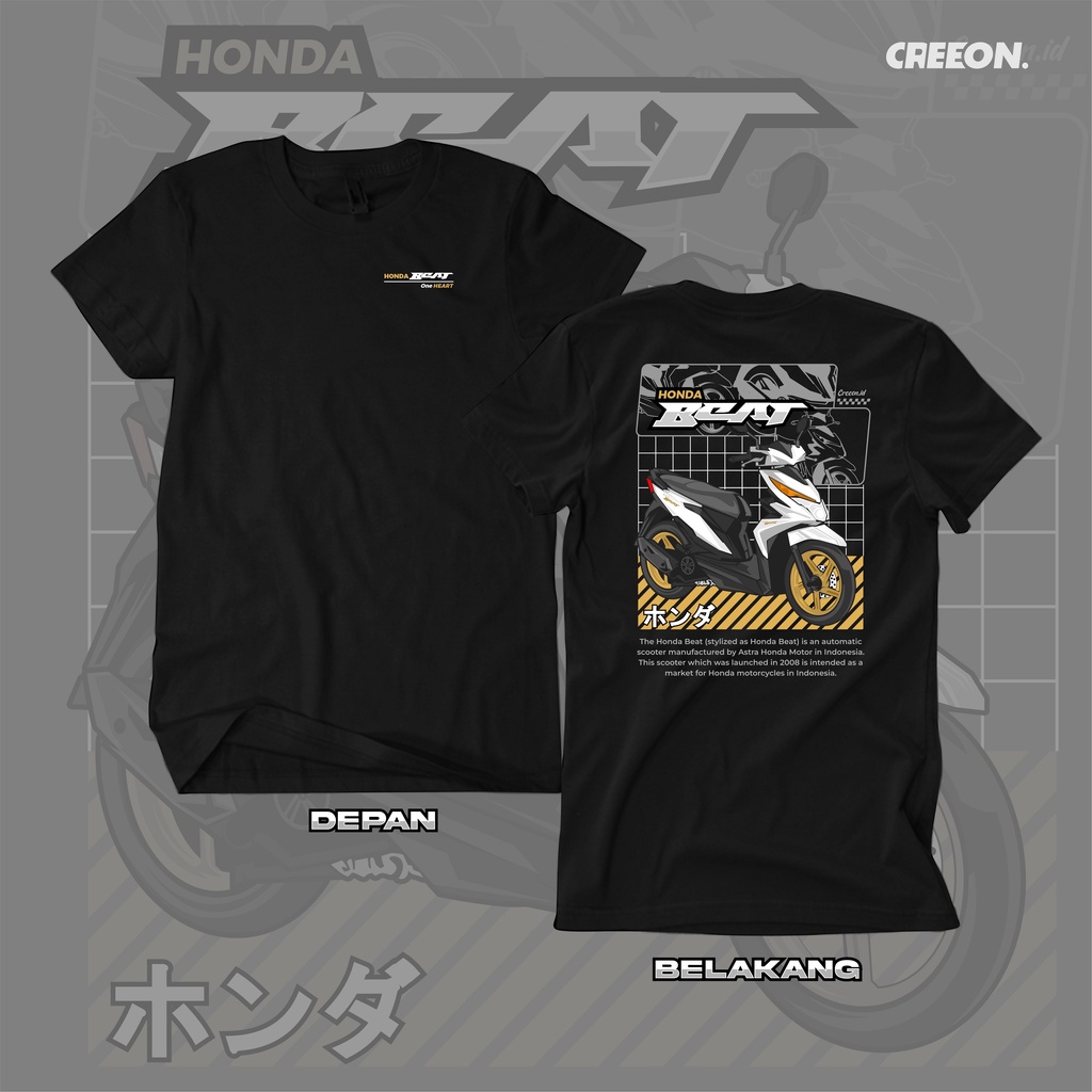 KAOS MOTOR BEAT NEW BAJU MOTOR HONDA BEAT T-SHIRT PRIA/WANITA (BISA CUSTOM) SABLON DTF PREMIUM
