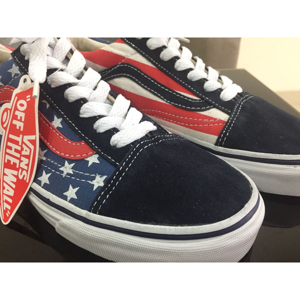 Vans Old Skool America Flag Bendera Amerika Sepatu Pria Wanita | Shopee