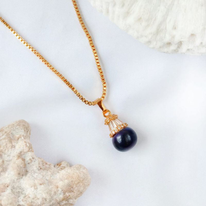 Kalung liontin mutiara tawar bersertifikat mutiara Lombok / kalung wanita murah / kalung liontin / k