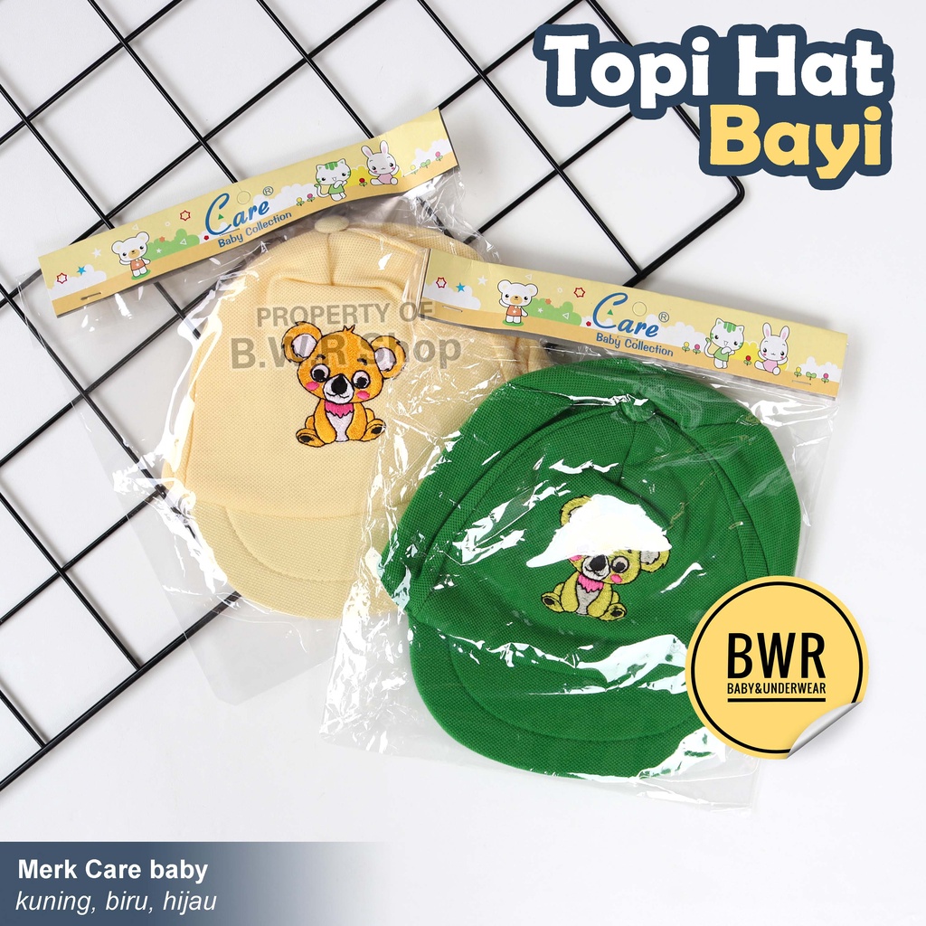 Topi Anak Bayi Laki Laki CARE Motif KOALA | 0-6 Bulan Topi Bayi Newborn Lucu - Bwr IX