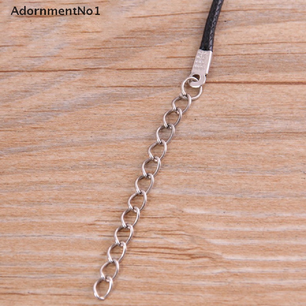 (AdornmentNo1) 10pcs Tali Kulit Adjustable 1.5mm Warna Hitam Untuk Membuat Kalung / Gelang DIY