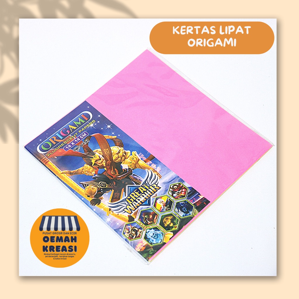 

KERTAS LIPAT ORIGAMI 14 x 14 cm FLUORESCENT PAPERS WARNA