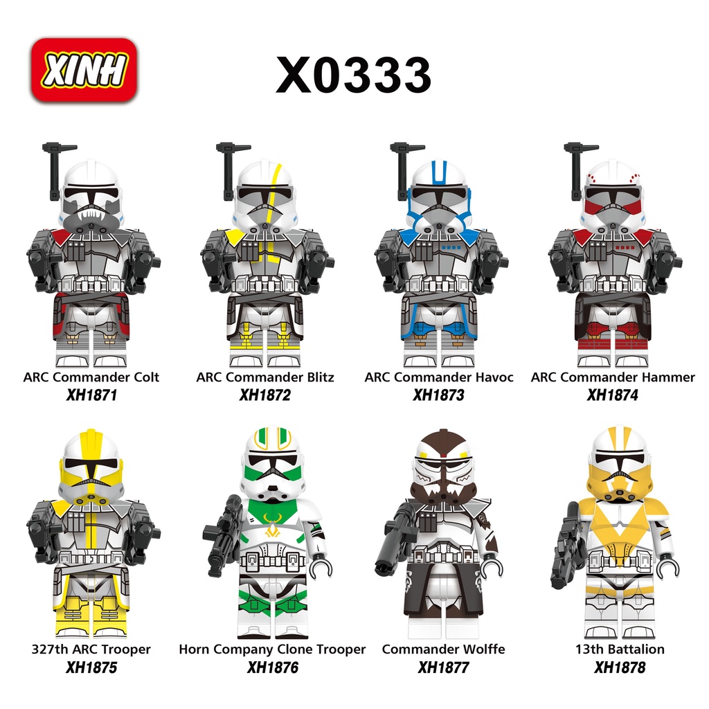 Xh0333 Mainan Action Figure Karakter Star Wars Minifigures ARC Commander Blitz Havoc Hammer 327th ARC Trooper Skala 13