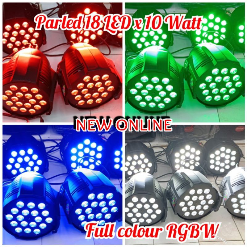 PAKET 2BUAH PARLED AMATE 18x10watt FULL COLOUR RGBW PLES MIXER DISCO 240