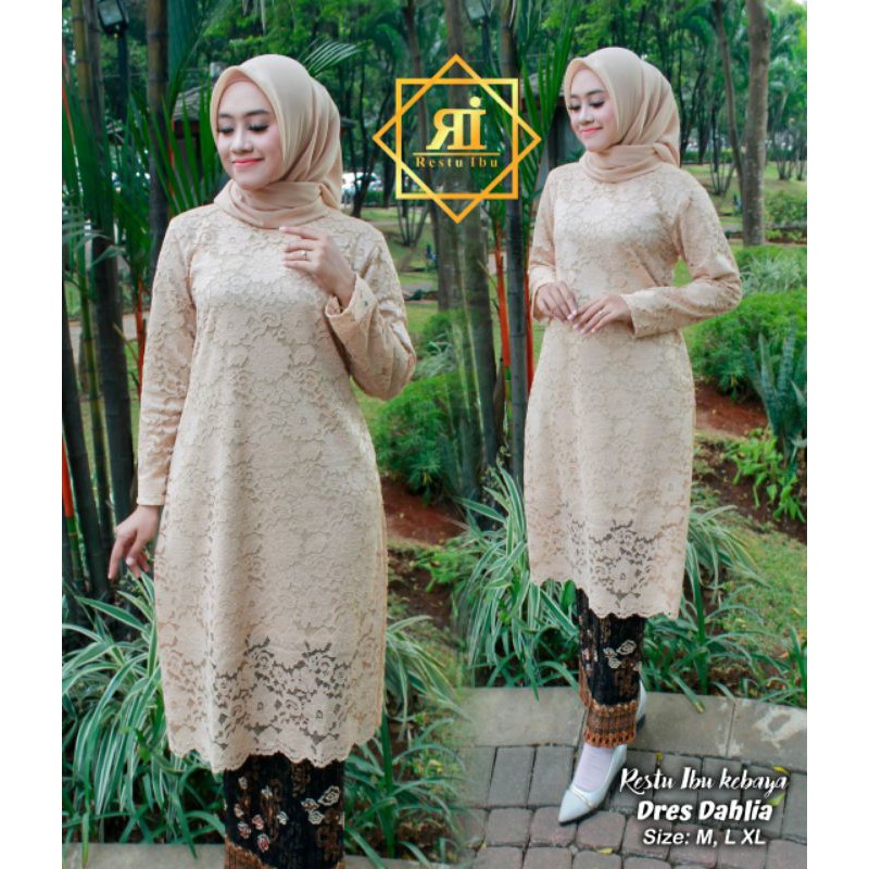 NEW PICT!!! SETELAN KEBAYA DRESS DAHLIA JUMBO / KEBAYA TUNIK DAHLIA / TUNIK BIG SIZE