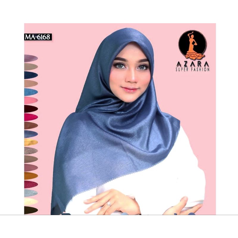 NUR SINAR AZARA LC HIJAB SEGI EMPAT Lacer Cut GLOWING UNTUK PESTA-DENIM