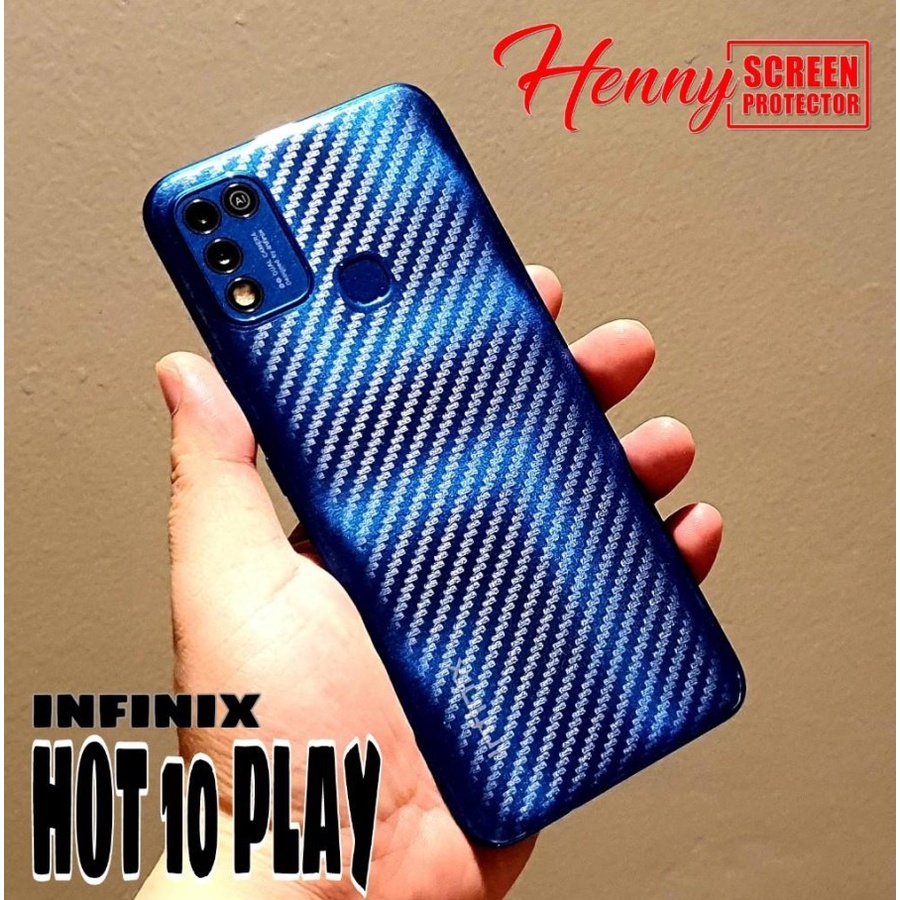 INFINIX HOT 10S HOT 10 HOT 11 PLAY HOT 10 PLAY ANTI GORES BELAKANG SKIN KARBON, GARSKIN CARBON ANTI JAMUR TRANSPARAN PELINDUNG BELAKANG
