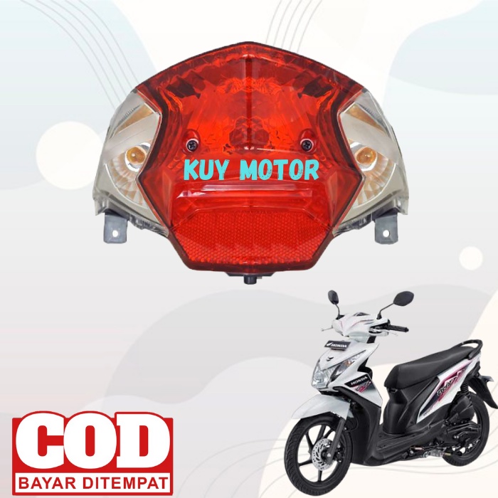 Reflektor Lampu Belakang Stoplamp + Kabel Fitting pitting Motor Honda Beat Fi Lama Tahun 2012 2013 2