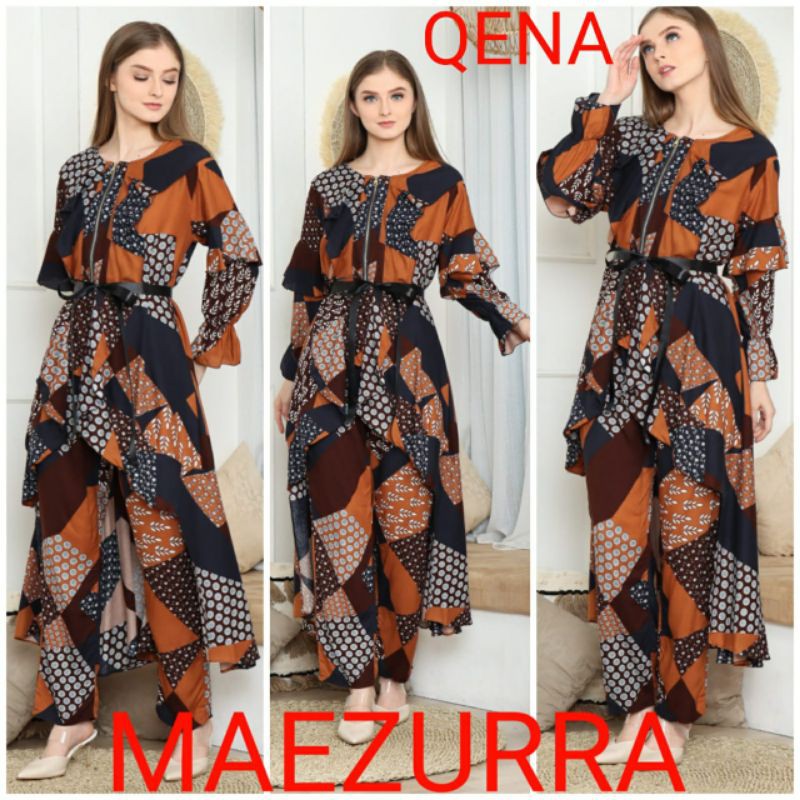 Daster arab MAEZURA QENA Setelan Gamis Rayon Motif