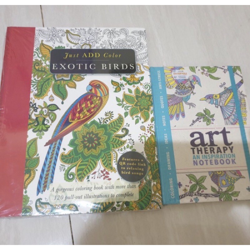 

Buku Import Just add coloring exotic bird import Art theraphy notebook