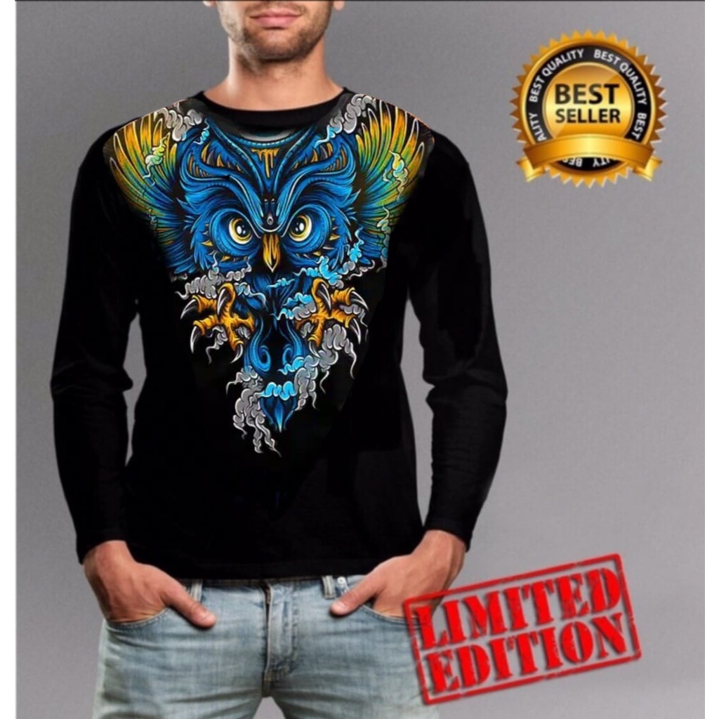 Kaos Pria Gambar Owl Burung Hantu / Kaos Burung elang