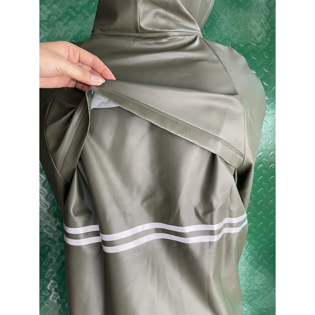 Jas Hujan PVC Hijau - Jas Hujan PVC Karet Tebal - Jas Hujan Hijau Army - Jas Hujan Setelan Karet