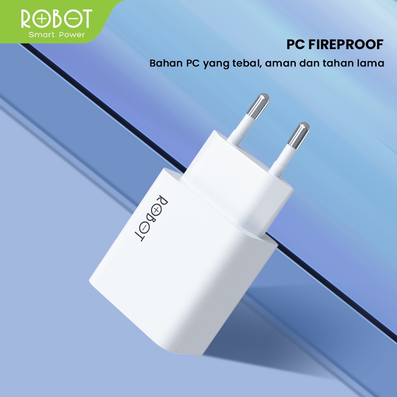 Kepala Charger Robot RT-F1 Adaptor Charger Single Port Quick Charger 18W Qualcomm QC3.0 3A Output - Garansi Original Resmi 1 Tahun